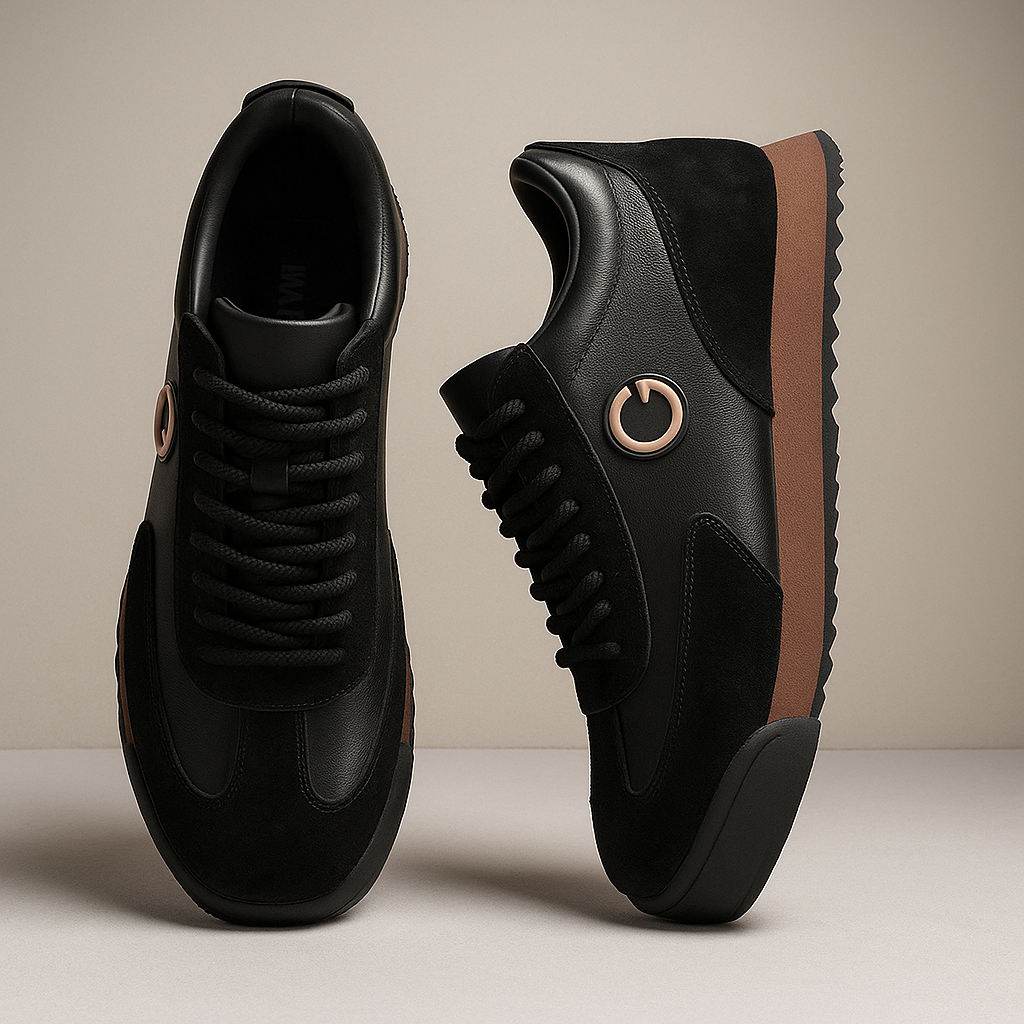 Men's Sneakers with Soft Overlays, Smooth Base, Grippy Outsole