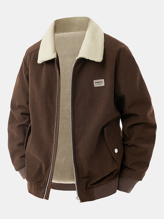 Herren Herbst-Bomberjacke mit weichem Innenfutter und geripptem Saum