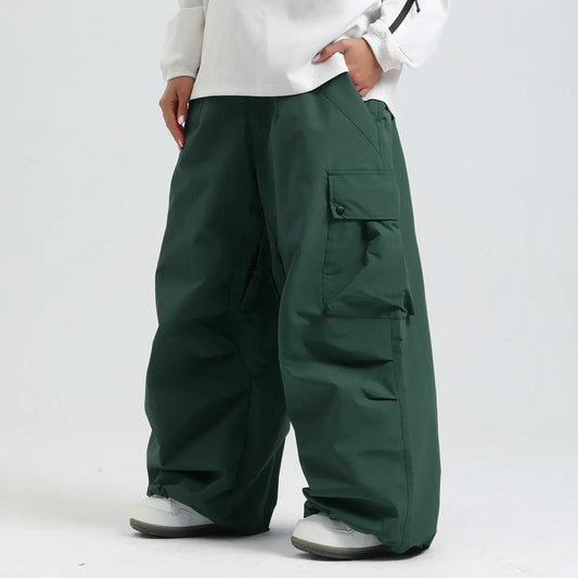 Unisex Ski Pants Loose Cut Breathable Snowboard Pants with Zipper and Insulated Design